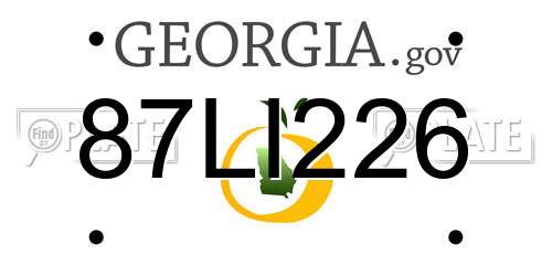 87LI226 Georgia License Plate