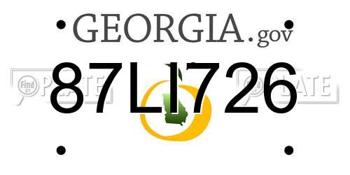 87LI726 Georgia License Plate