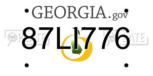 87LI776 Georgia License Plate