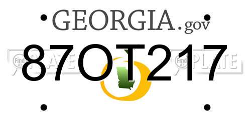 87OT217 Georgia License Plate