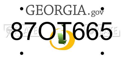 87OT665 Georgia License Plate