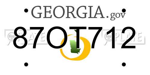 87OT712 Georgia License Plate