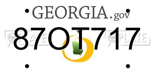 87OT717 Georgia License Plate