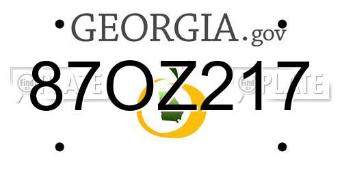 87OZ217 Georgia License Plate