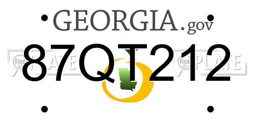 87QT212 Georgia License Plate