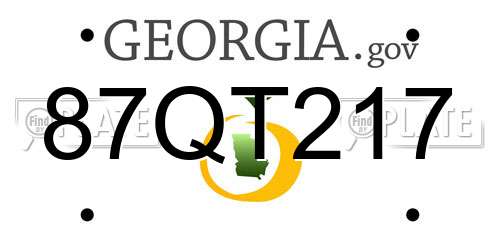 87QT217 Georgia License Plate
