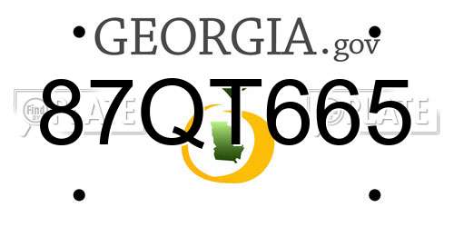 87QT665 Georgia License Plate