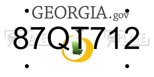 87QT712 Georgia License Plate