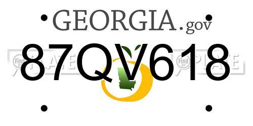 87QV618 Georgia License Plate