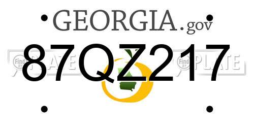 87QZ217 Georgia License Plate