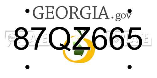 87QZ665 Georgia License Plate