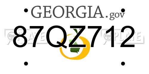 87QZ712 Georgia License Plate