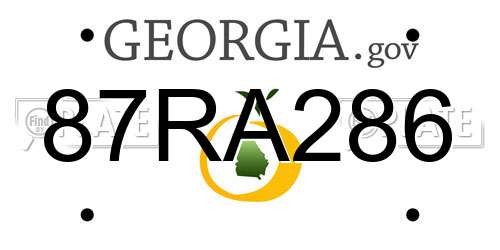 87RA286 Georgia License Plate