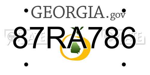 87RA786 Georgia License Plate