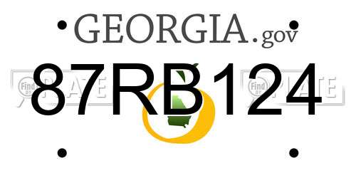 87RB124 Georgia License Plate