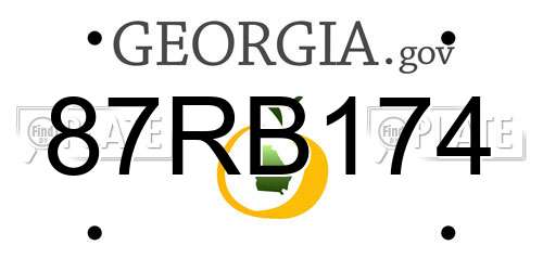87RB174 Georgia License Plate