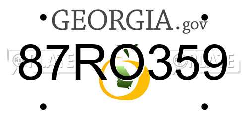 87RO359 Georgia License Plate