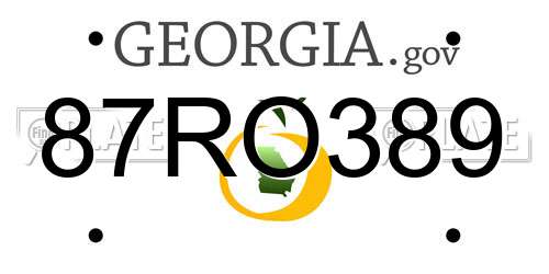 87RO389 Georgia License Plate