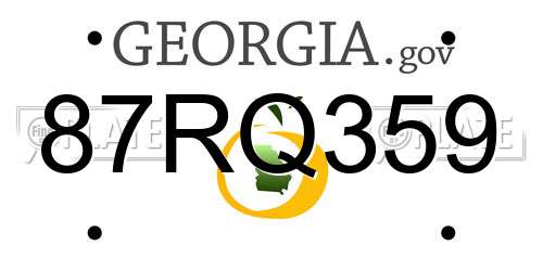 87RQ359 Georgia License Plate