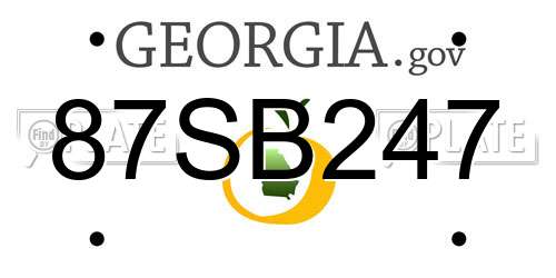 87SB247 Georgia License Plate