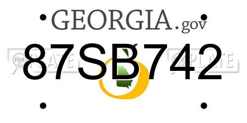 87SB742 Georgia License Plate