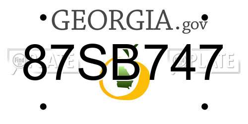 87SB747 Georgia License Plate