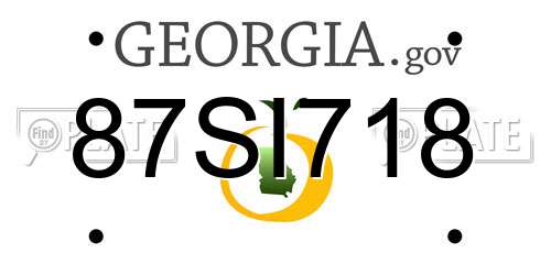 87SI718 Georgia License Plate