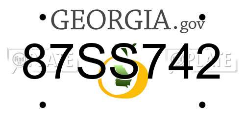 87SS742 Georgia License Plate
