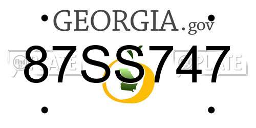 87SS747 Georgia License Plate