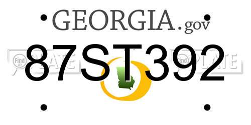 87ST392 Georgia License Plate