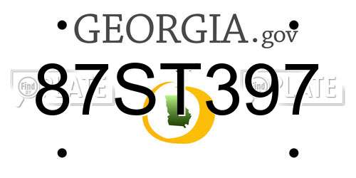 87ST397 Georgia License Plate