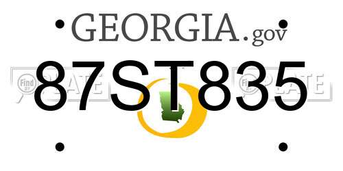87ST835 Georgia License Plate