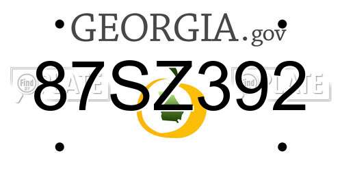 87SZ392 Georgia License Plate