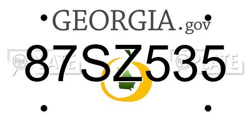 87SZ535 Georgia License Plate
