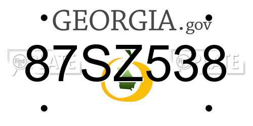 87SZ538 Georgia License Plate