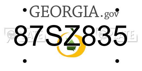 87SZ835 Georgia License Plate