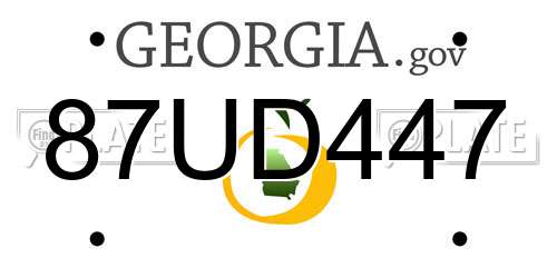 87UD447 Georgia License Plate