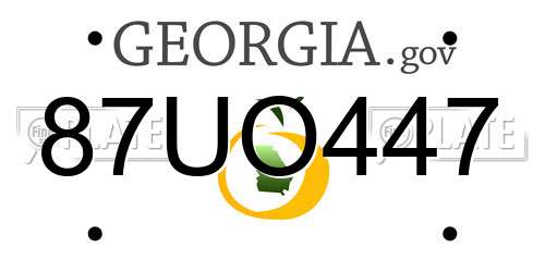 87UO447 Georgia License Plate