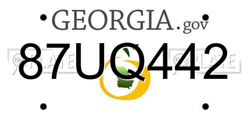 87UQ442 Georgia License Plate