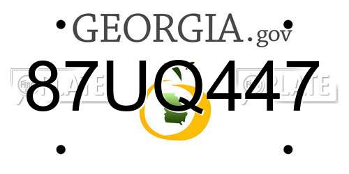 87UQ447 Georgia License Plate