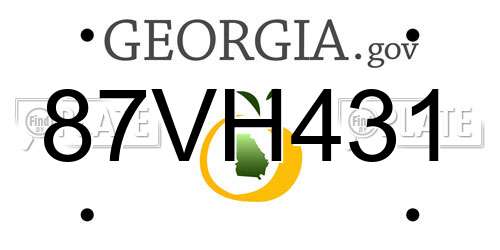 87VH431 Georgia License Plate