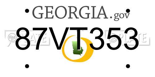 87VT353 Georgia License Plate