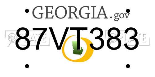 87VT383 Georgia License Plate
