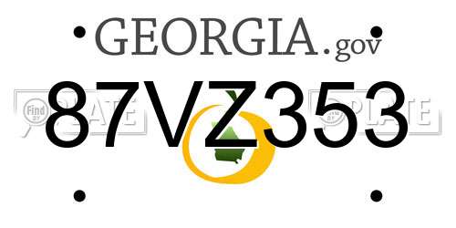 87VZ353 Georgia License Plate