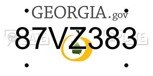 87VZ383 Georgia License Plate