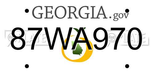87WA970 Georgia License Plate