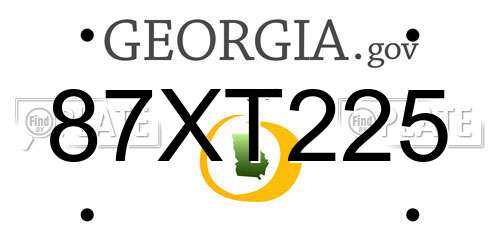 87XT225 Georgia License Plate