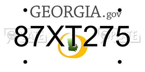 87XT275 Georgia License Plate