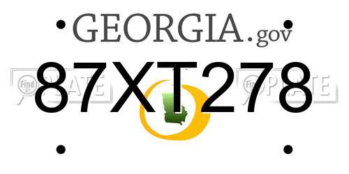 87XT278 Georgia License Plate