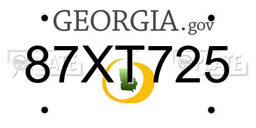 87XT725 Georgia License Plate
